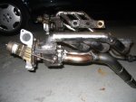 Twin turbo manifolds closeup.JPG