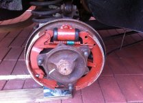 12n. sedan rear. All drums off to check for leaks..JPG 12n. sedan rear. All drums off to check for leaks..JPG